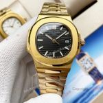 Swiss Quality AAA Quality Replica Watches Patek Philippe Nautilus 8215 Yellow Gold Black Face 42mm